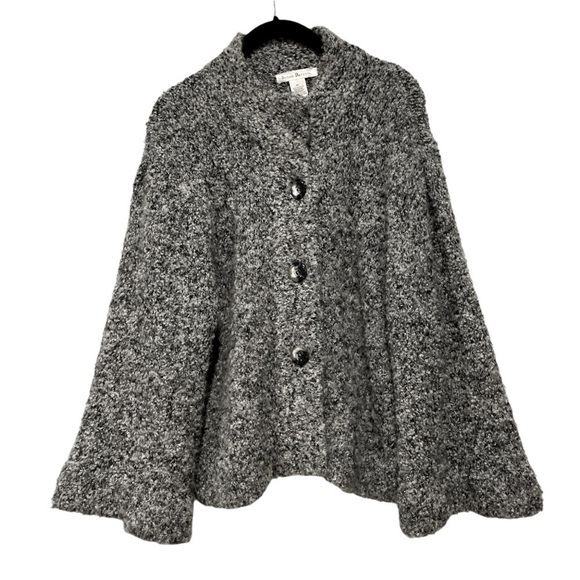 Susan Bristol Wool Blend Bell Sleeve Boucle Knit Chunky Warm Swing Cardigan XL - Picture 1 of 7